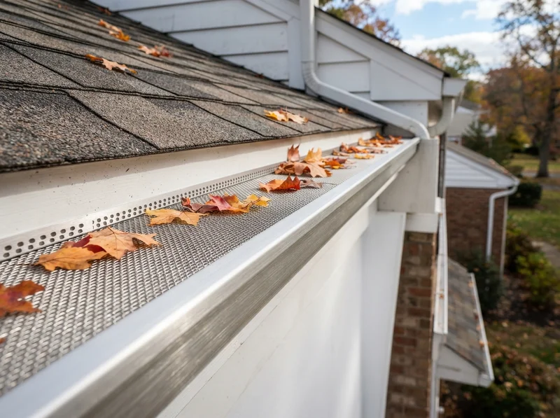Gutter guards on Holmdel home roof