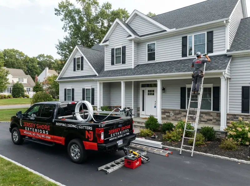 Seamless gutter installation in Holmdel Seamless gutter installation in Holmdel