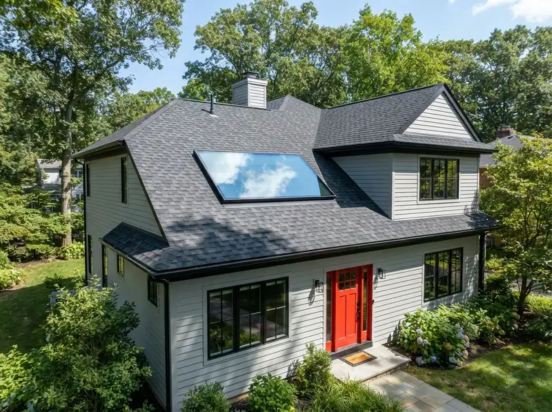 Modern skylight installation by roofer Modern skylight installation by roofer
